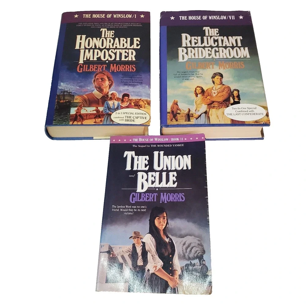 Gilbert Morris House of Winslow Series Lot of 3 Books Hardcover (5 Stories)